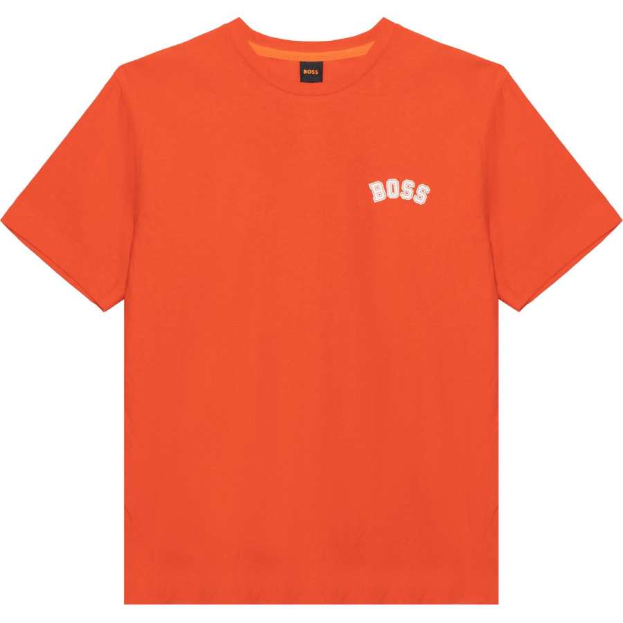 HUGO BOSS T Shirts Men's Orange Red Crew Neck Moderate