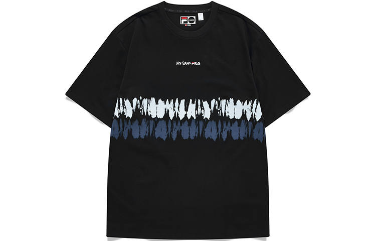 FILA FUSION Drop Shoulder Sleeve T Shirt Men's White Gray Fluctuation