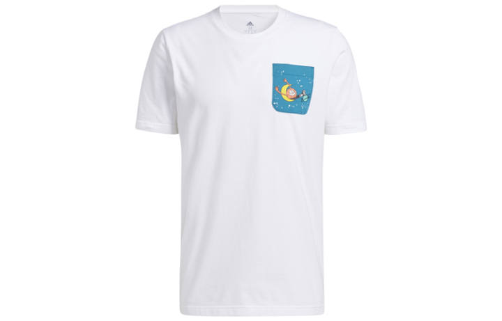 Adidas Adidas T Shirts Men's White Crew Neck Moderate Straight Fit