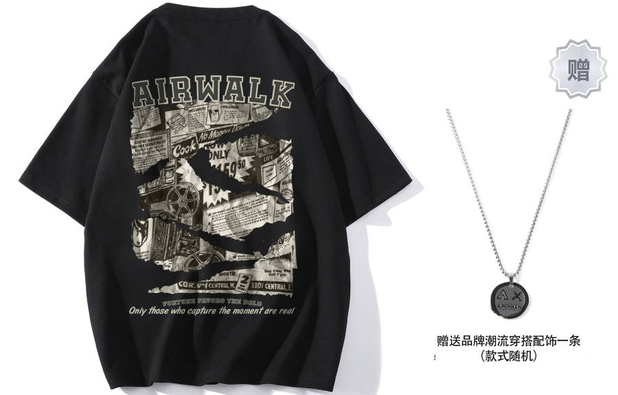 Airwalk T Shirts Unisex Crew Neck Thin Straight Fit