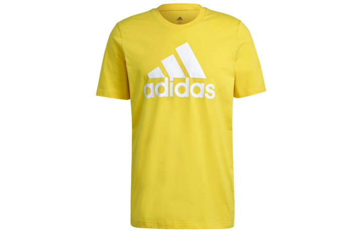 Adidas Adidas T Shirts Men's Yellow Crew Neck Moderate