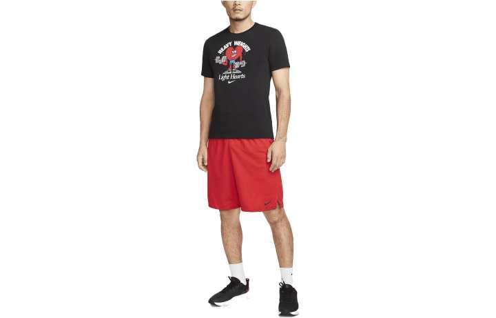Nike Nike T Shirts Men's Black Crew Neck Moderate Straight Fit