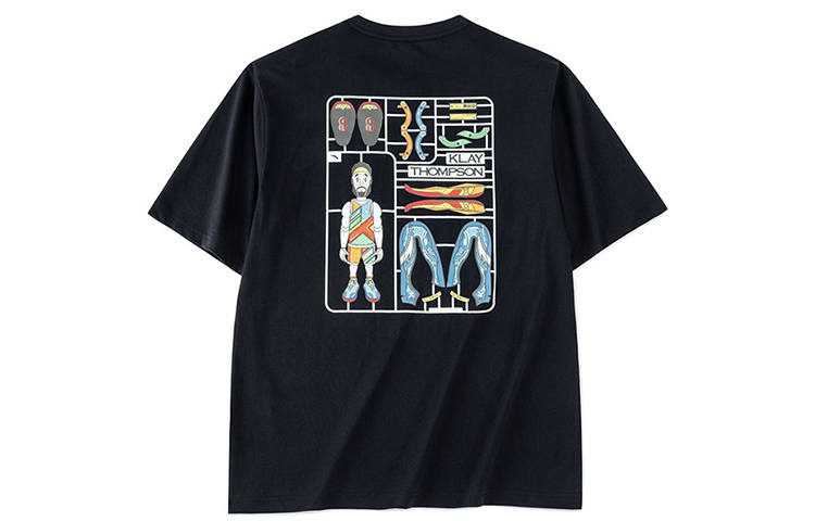ANTA T Shirts Men's Black Crew Neck Moderate Straight Fit
