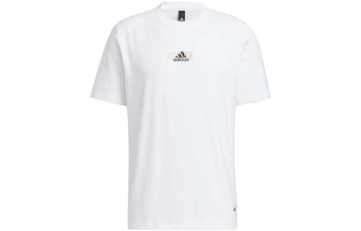 Adidas Adidas T Shirts Men's White Crew Neck Moderate Straight Fit