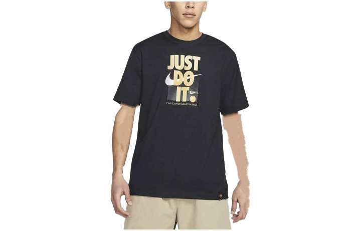 Nike Nike T Shirts Men's Black Crew Neck Moderate Straight Fit
