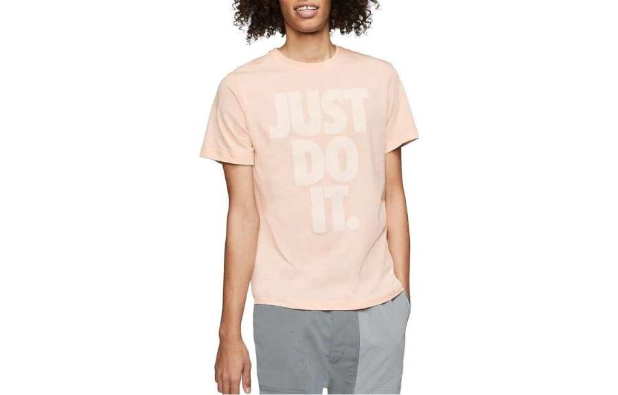 Nike Nike T Shirts Men's Pink Crew Neck Moderate Straight Fit