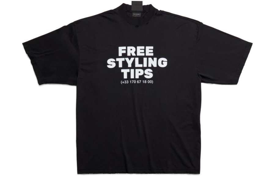 Balenciaga T Shirt Loose Fit Men's Black