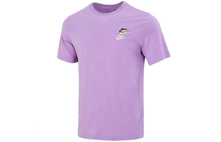 Nike Nike T Shirts Men's Purple Crew Neck Moderate Straight Fit