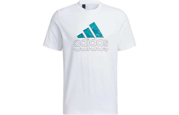 Adidas Adidas T Shirts Men's White Crew Neck Moderate Straight Fit