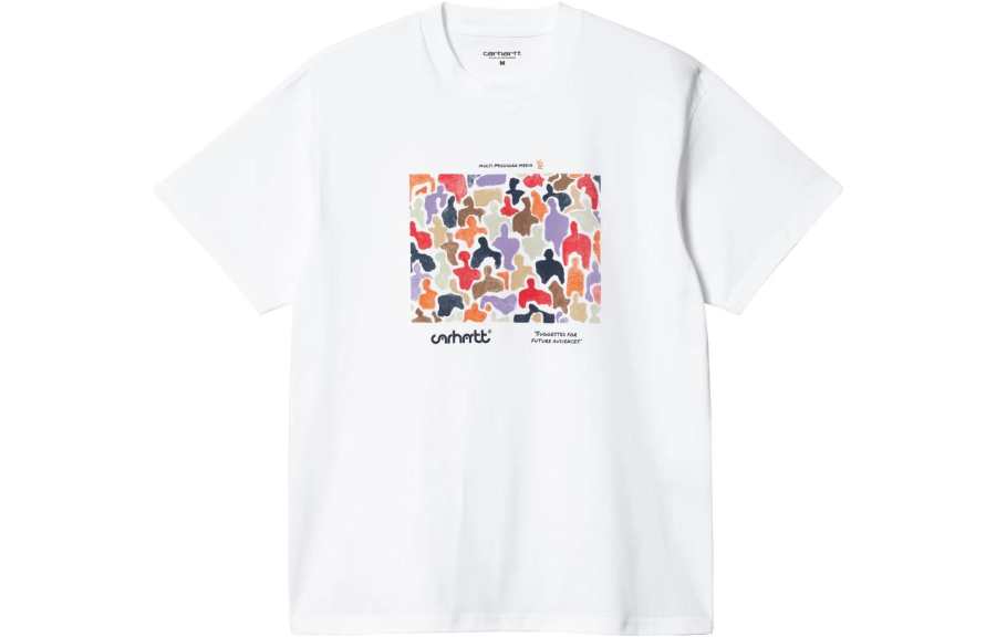 Carhartt WIP T Shirts Men's White Crew Neck Moderate Straight Fit