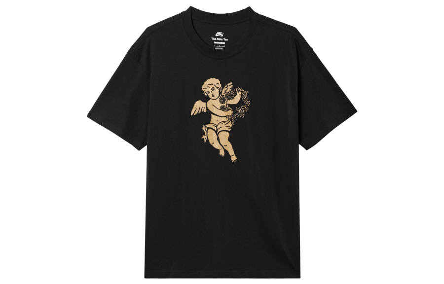 Nike Nike T Shirts Men's Black Crew Neck Moderate Straight Fit