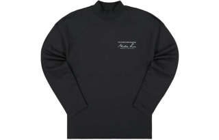 Martine Rose T Shirts Men's Black Half Turtleneck Moderate Straight Fit