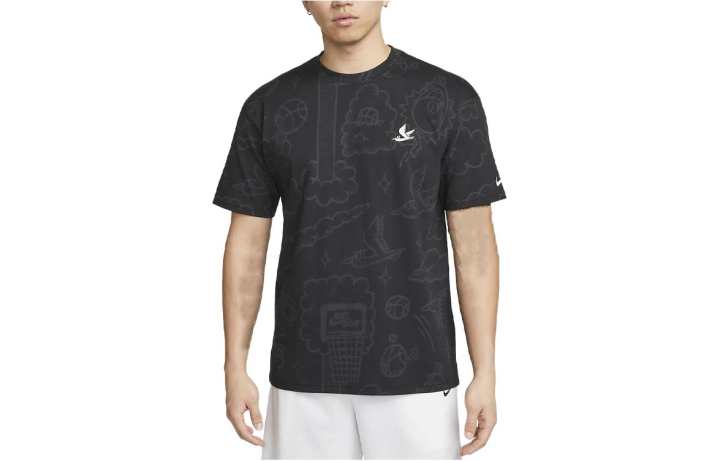 Nike Nike T Shirts Men's Black Crew Neck Moderate Straight Fit