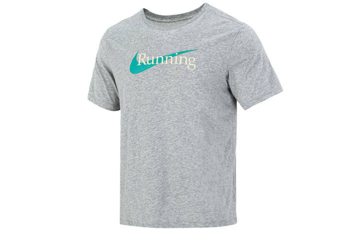 Nike Nike T Shirts Men's Light Gray Crew Neck Moderate Straight Fit