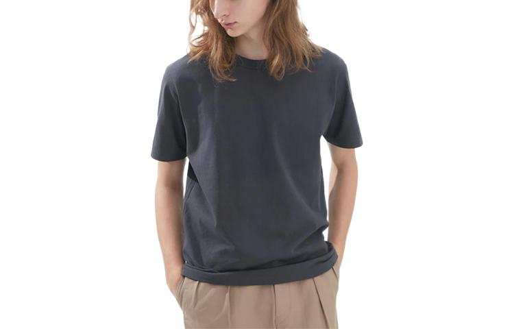 UNIQLO U Collection T Shirts Unisex Asphalt Gray Crew Neck Moderate