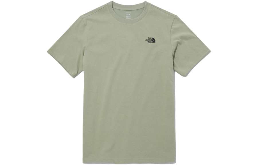 THE NORTH FACE T Shirts Men's Olive Green Crew Neck Thin Straight Fit