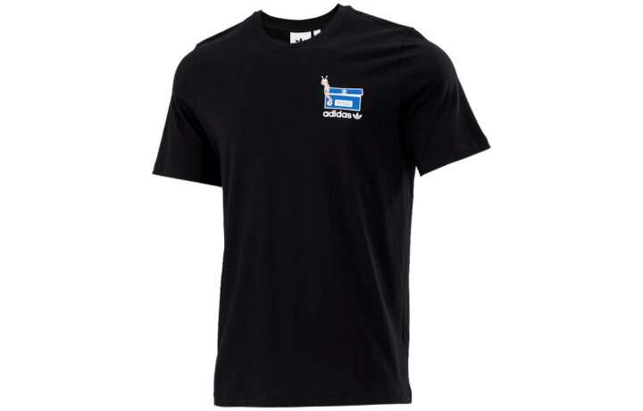 Adidas Adidas T Shirts Men's Black Crew Neck Moderate Straight Fit