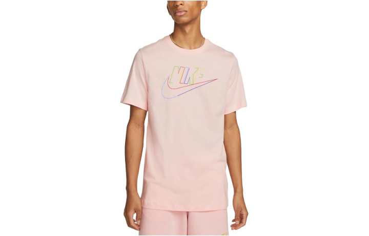 Nike Nike T Shirts Men's Pink Crew Neck Moderate Straight Fit