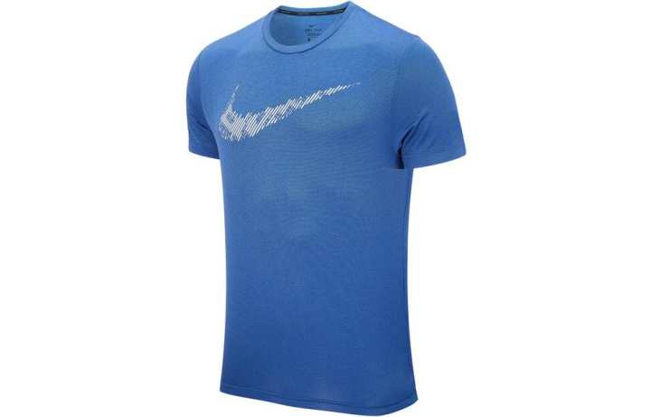 Nike Nike T Shirts Men's Blue Crew Neck Moderate Straight Fit