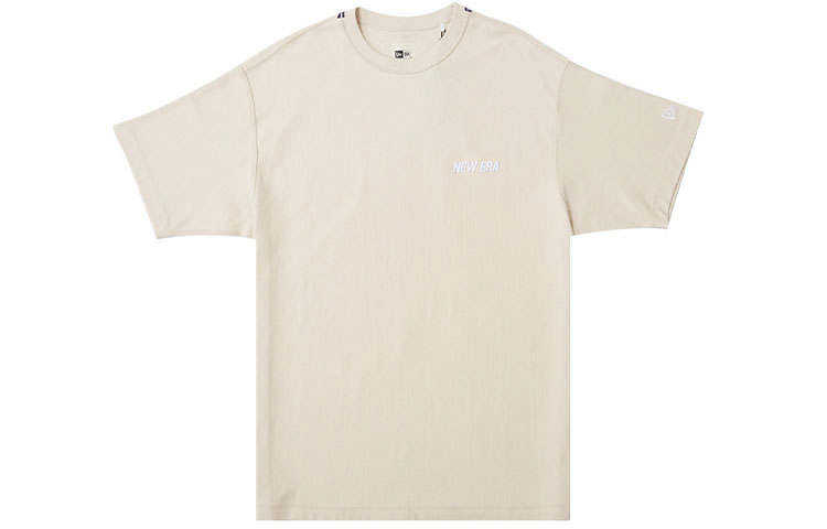New Era Drop Shoulder Sleeve T Shirt Unisex Beige
