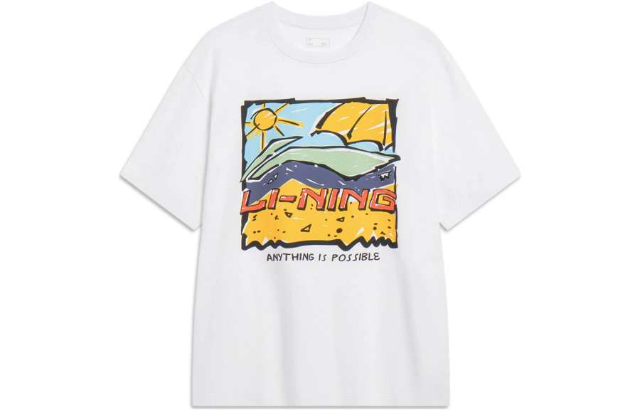 Li-Ning Li Ning Sports Life Collection T Shirt Unisex White