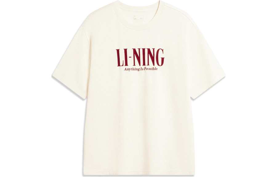 Li-Ning Li Ning Sports Lifestyle Collection Sports Fashion Collection T Shirt Unisex Ecru