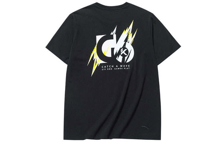 ANTA Basketball Collection T Shirts Men's Black Crew Neck Moderate Straight Fit