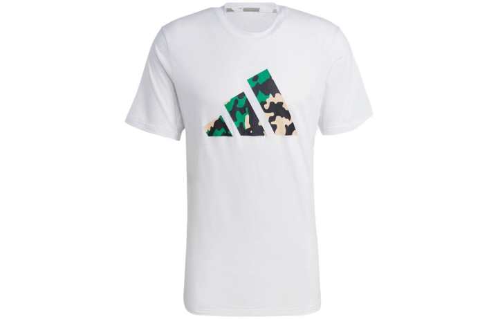 Adidas Adidas T Shirts Men's White Crew Neck Moderate Straight Fit