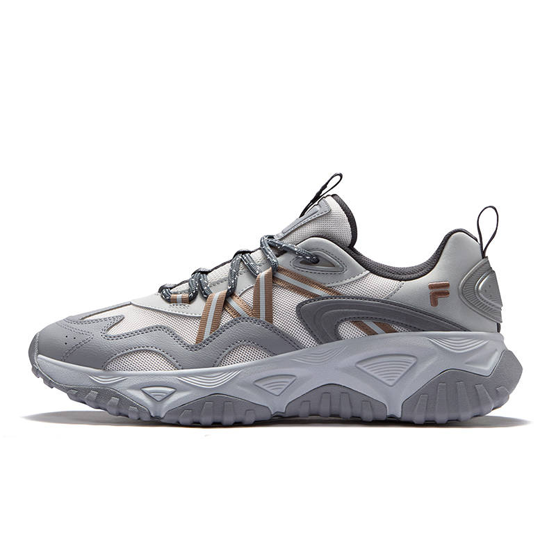 FILA FUSION FREEROAM Wander Shoes Textile, Synthetic Leather Low top Casual Shoes Men's Gray White