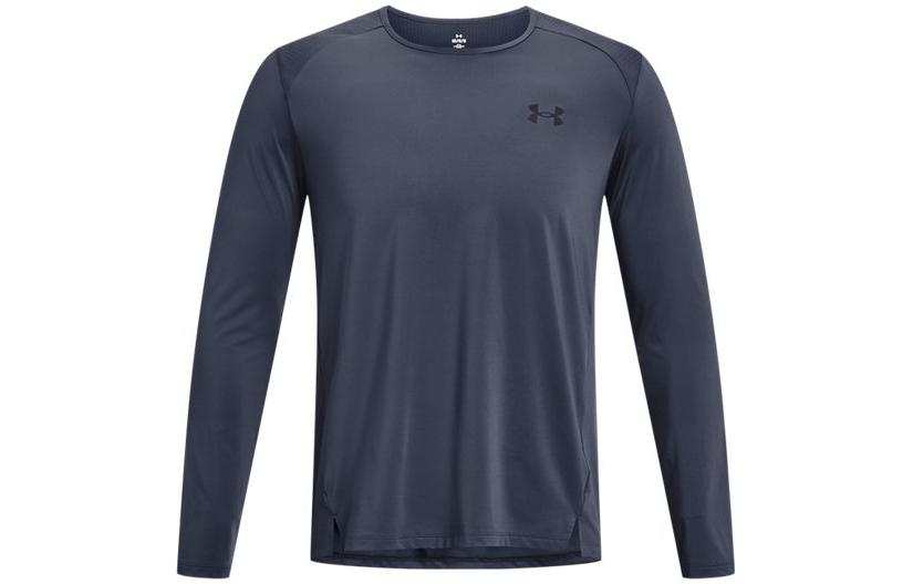 Under Armour T Shirts Men's Gray Blue Crew Neck Moderate Straight Fit
