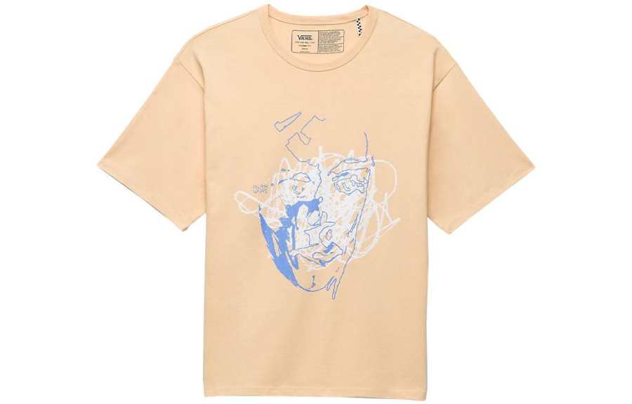 Vans X QUASI SS23 T Shirts Unisex Yellow Crew Neck Moderate Straight Fit