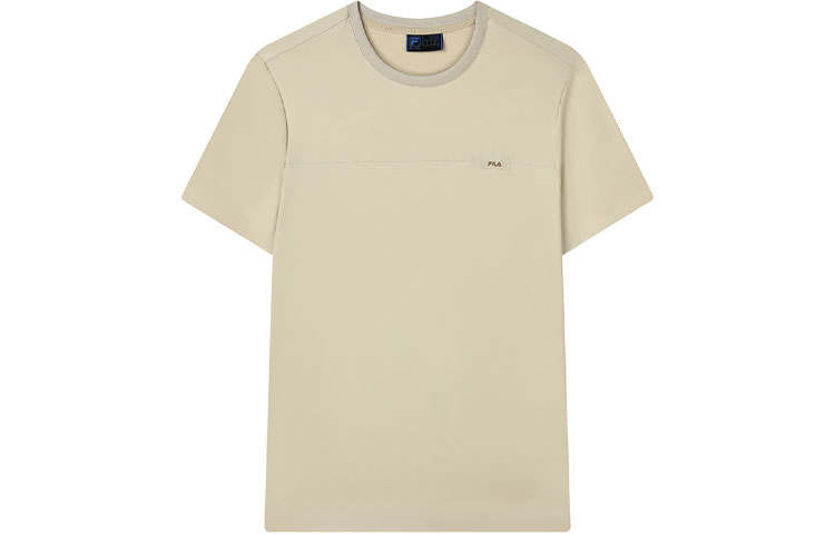 FILA T Shirts Men's Apricot Crew Neck Moderate Straight Fit