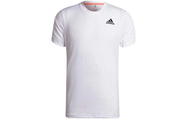 Adidas Adidas T Shirts Men's White Crew Neck Moderate Straight Fit