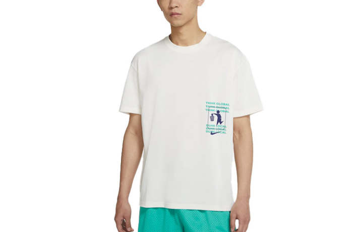 Nike Nike T Shirts Men's White Crew Neck Moderate Straight Fit