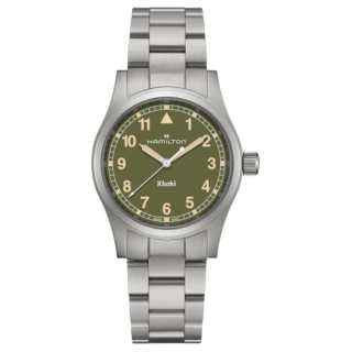 HAMILTON Khaki Field Series Quartz Movement 50m Waterproof Unisex Watch 38mm Green Dial
