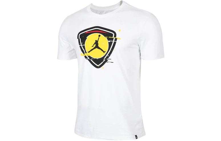 Jordan Jordan T Shirts Men's White Crew Neck Moderate Straight Fit