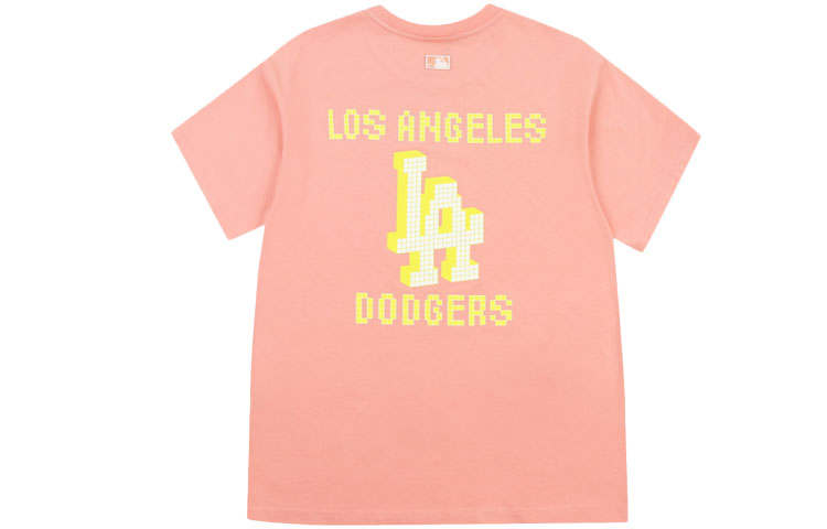 MLB Los Angeles Dodgers T Shirts Unisex Pink Crew Neck Moderate