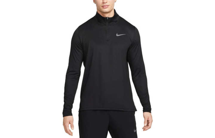 Nike Nike T Shirts Men's Black Stand Collar Moderate Straight Fit