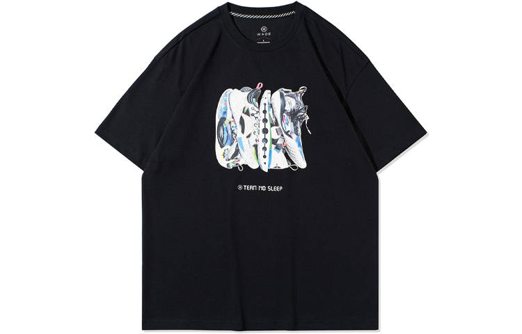 Li-Ning Li Ning T Shirts Men's Black Crew Neck Moderate Straight Fit