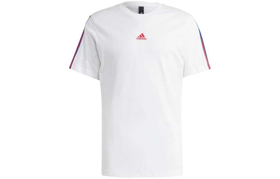 Adidas Adidas T Shirts Men's White Crew Neck Moderate Straight Fit