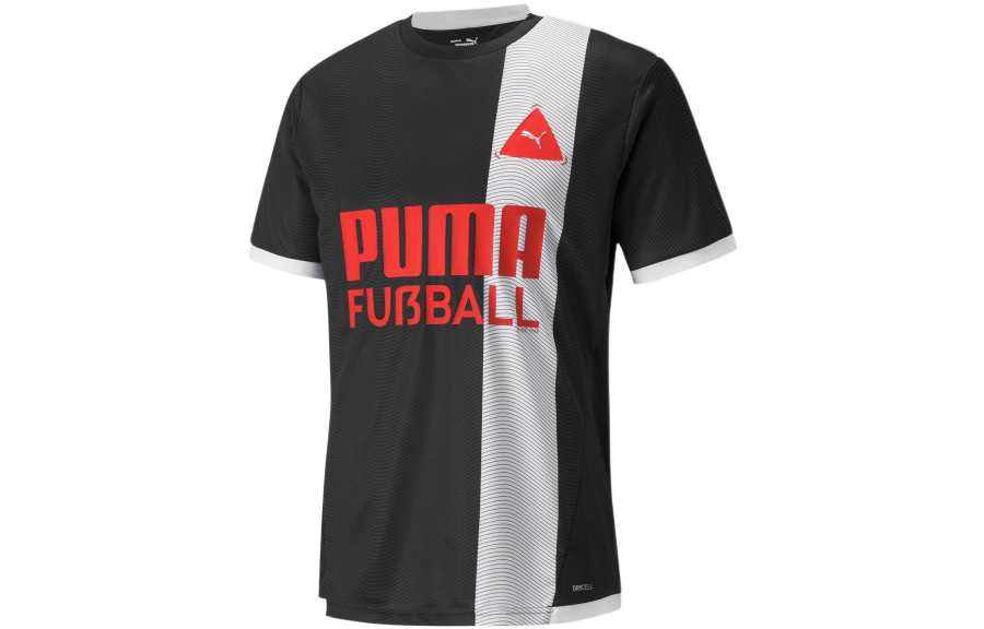 PUMA T Shirts Unisex Black Crew Neck Moderate Straight Fit