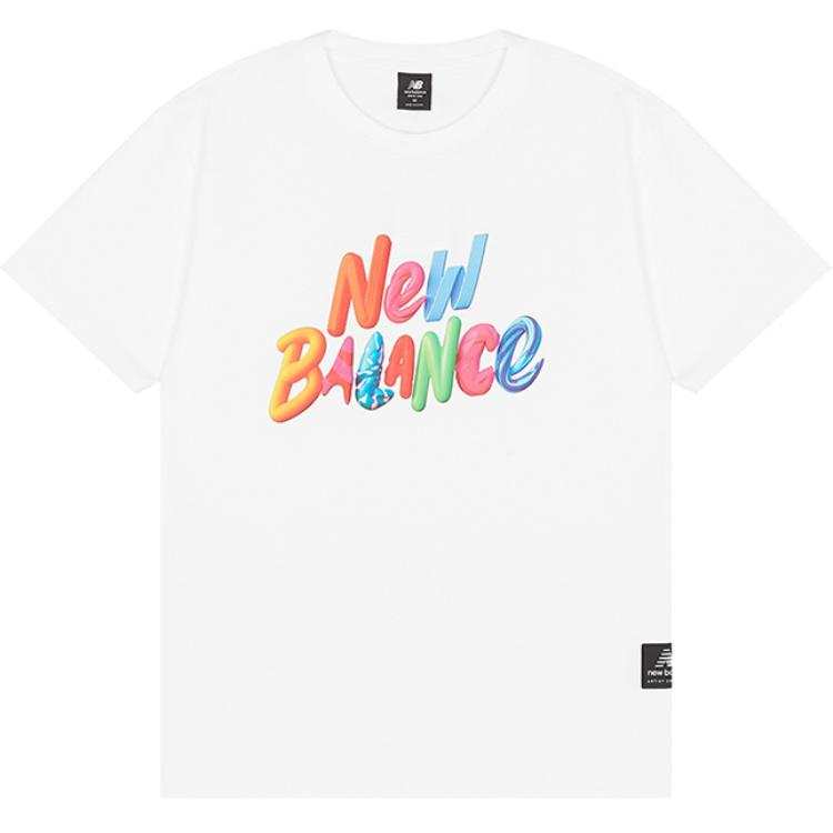 New Balance New Balance T Shirts Men's White Crew Neck Moderate Straight Fit