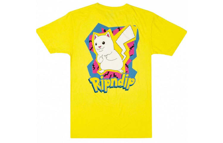 RIPNDIP T Shirts Unisex Yellow Crew Neck Moderate Straight Fit