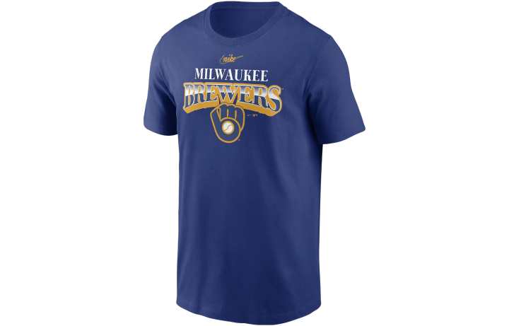 Nike Nike T Shirts Men's Blue Crew Neck Moderate Straight Fit