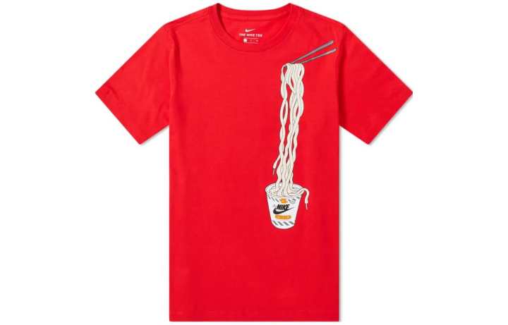 Nike Nike T Shirts Men's Red Crew Neck Moderate Straight Fit