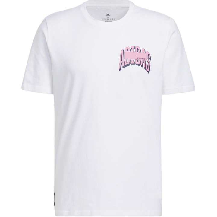 Adidas Adidas T Shirts Men's White Crew Neck Moderate Straight Fit
