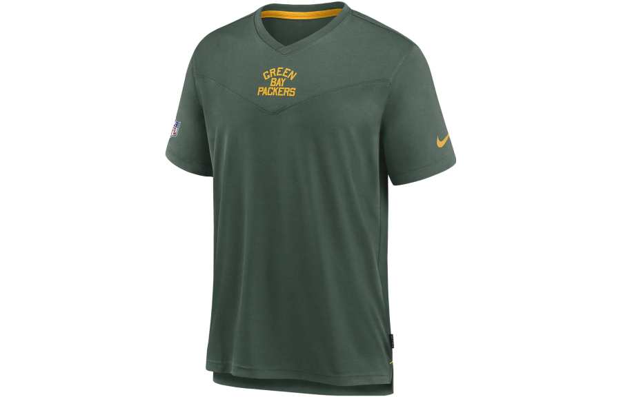 Nike Nike T Shirts Men's Green V Neck Moderate Straight Fit
