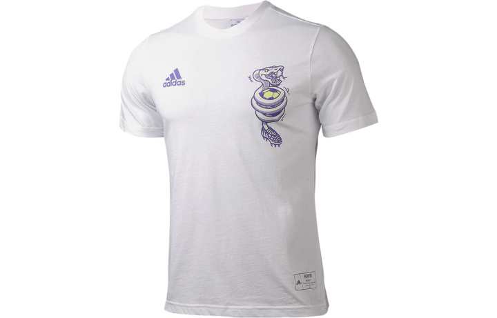 Adidas Adidas T Shirts Men's White Crew Neck Moderate Straight Fit