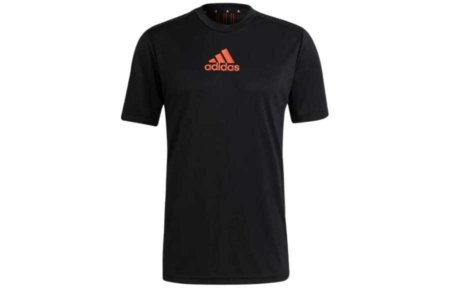 Adidas Adidas T Shirts Men's Black Crew Neck Moderate Straight Fit