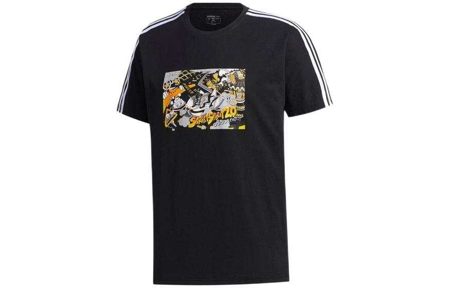 Adidas Neo T Shirts Men's Black Crew Neck Moderate Straight Fit